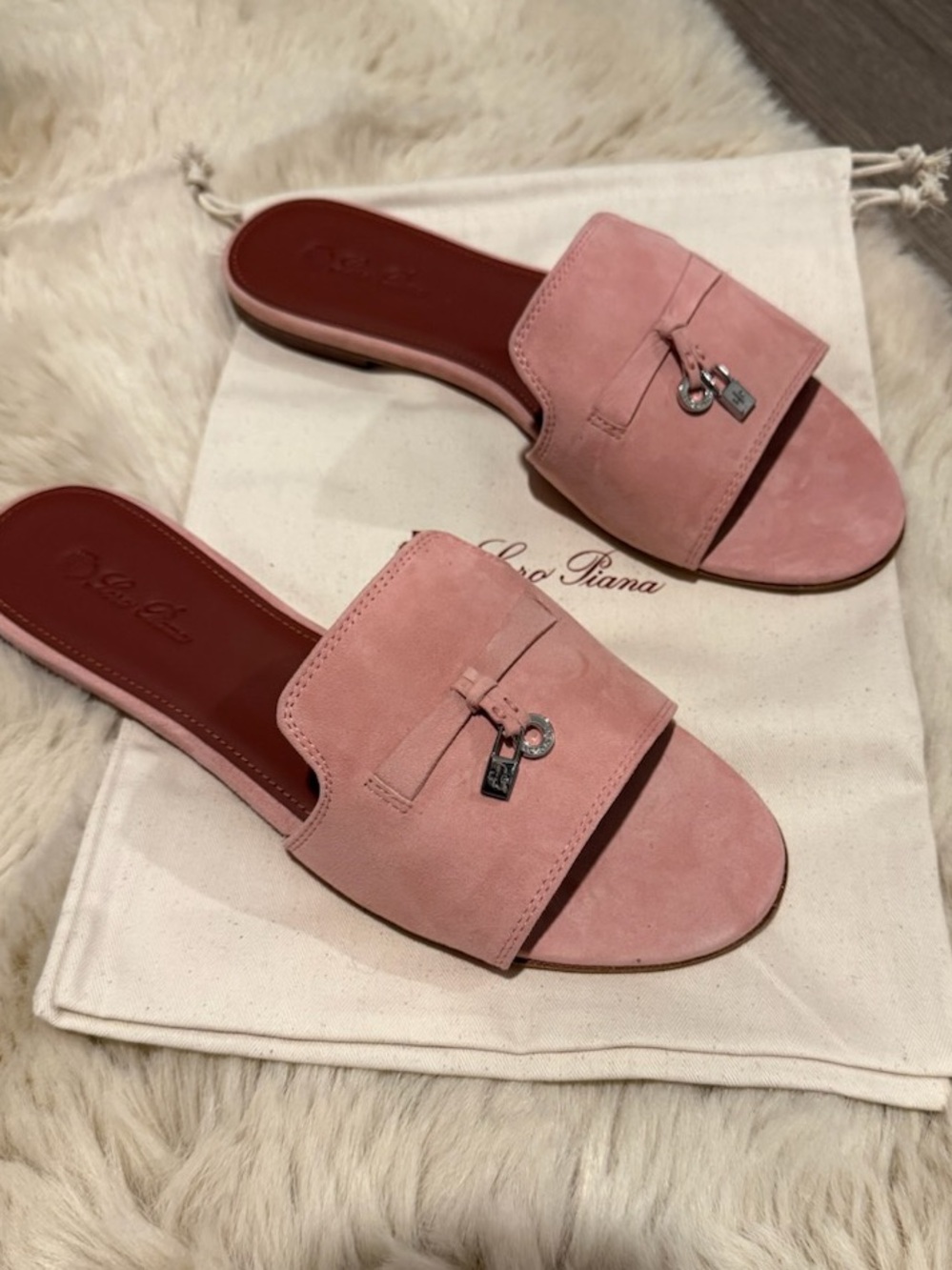 Loro Piana Blush Suede Summer Charms